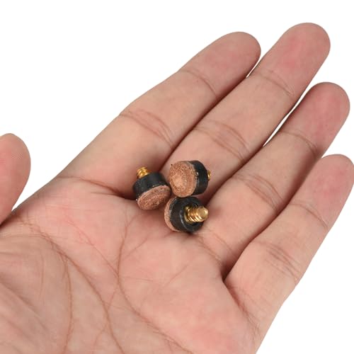 11mm Dia Schroef Pool Cue Tips, 10 paar Snooker Biljart Cue Stick Tips Vervanging met Pool Cue Ferrules, Bruin Wit 4