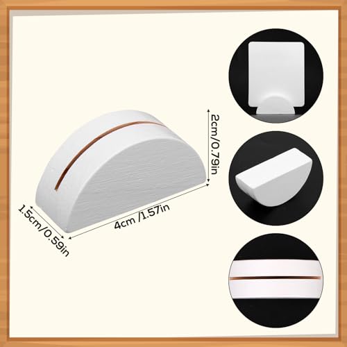 30 st. Tabelnummer Stands, Hemisphere houten naamkaarthouder voor foto's Naamkaarten Menu Herbruikbaar Tafelbordhouders voor bruiloften Restaurants Banketten Verjaardagsfeesten (Witte)