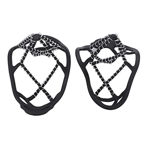 Snow Spikes voor schoenen anti-slip ijstractie schoenen, roestvrij staal veren en rubberen banden, verstelbare en draagbare schoenen handgrepen, Geschikt voor klimliefhebbers, EU