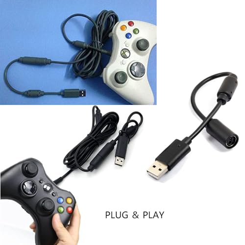 Xbox 360 USB Kabelvervanging Dongle USB Kabelbekabelde controller scheuren Scheur Kabel Game Contractor Adapter voor Xbox 360 zwart 5