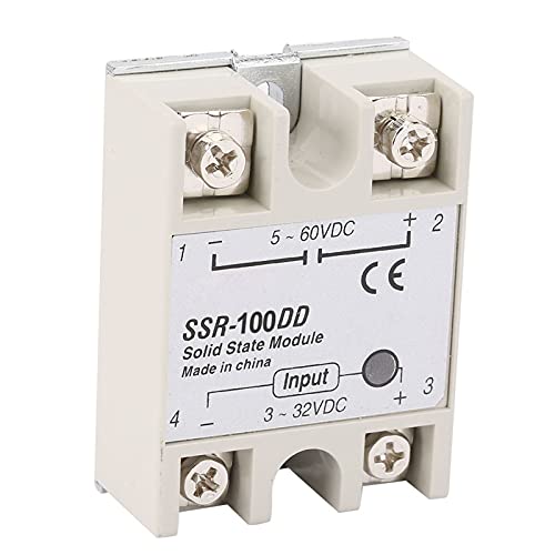 Solid State SSR-100DD Relay Module, DC Control 3-32V DC, SSR Relay 100A, DC Normaal gesloten, Geschikt voor 12V Trigger - Betrouwbare en hoge prestaties 3