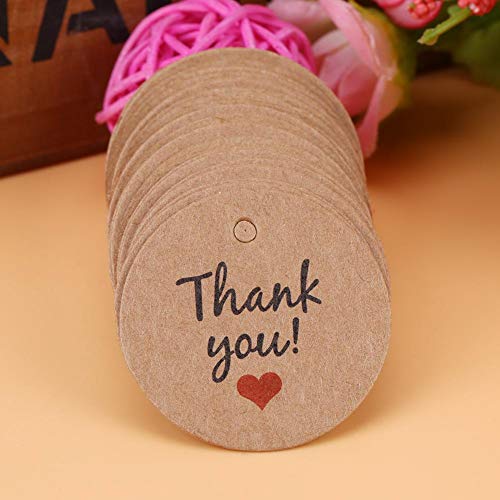 100 st. Ronde papieren geschenk hangers, voor haar / dank / handgemaakt met liefde bruiloft gunsten cadeau Hangers DIY & cadeauverpakking handwerk etiketten #1 4