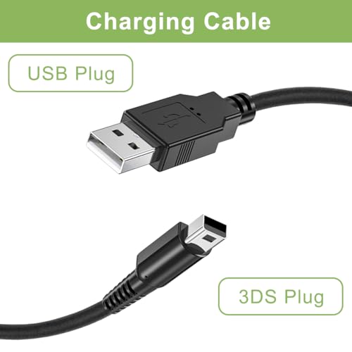 4Pcs 3DS USB-opladerkabel, vervangende stroomoplaadkabel voor nieuwe 3DS XL/Nieuwe 3DS/Nieuwe 2DS XL/Nieuwe 2DS/2DS XL/2DS/DSi/DSi XL, met capacitieve pen USB naar type C-adapter 3