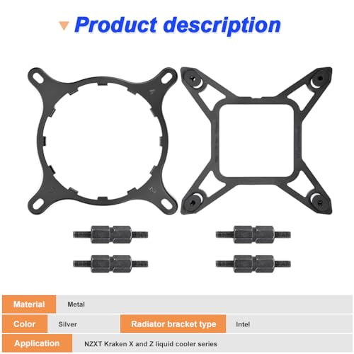 LGA 1700 Bracket Kit upgrade voor NZXT Kraken Z73 Z X AIO Coolers, Floe en Water 3.0 AIO Series Cooler, CL-O032-PL00BL-A