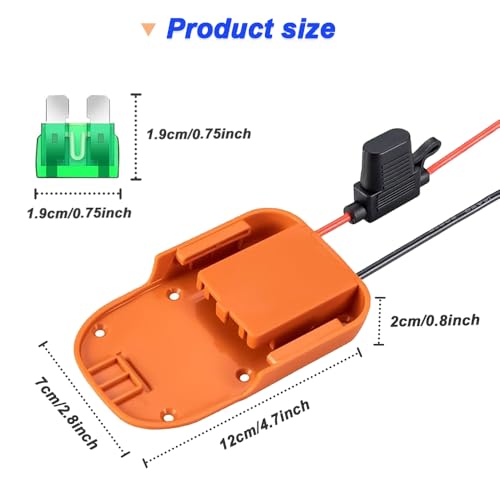 Wieladapter voor Ridgid 18V AEG Hyper Li-ion Battery Kit, Power Connection 14AWG Robotics met Fuse, Low Voltage Protection Module (Pack of 2)