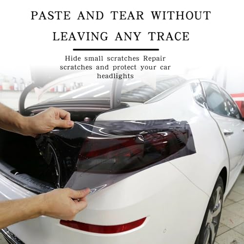 120 x 30 cm koplampfilm, getinte film voor auto, zwart, autofilm, zelfklevende koplampen, achterlichten, vinylfilm, transparante getinte film voor auto, achterlichten, mistlichten 4