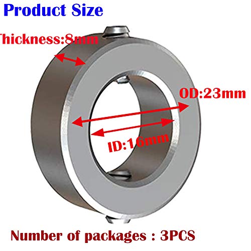 Diepte Halsband stoppen Duurzaam, Ring Positioner Afstand Positioner Locator (ID: 16mm, 3st) voor houtbewerking Drill Bit Consistent boren, met Hex Wrench