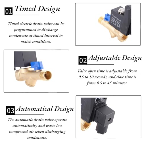Automatische Drain Valve G1/2 DN15 Automatische Elektronische Drain Valve voor Air Compressor Condenser Management (AC230V) 4