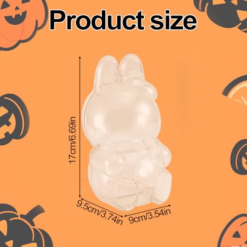 Poppen beschermhoes met ketting, duidelijke hoes voor zittende pluche poppen display geval pompoen stijl accessoires pluche speelgoed Transparante opslagzak voor verzamelaars