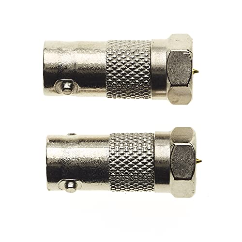F Type Plug naar BNC Socket Adapter, Pack van 2 - BNC Man Plug naar vrouwelijke Jack Coaxiale Kabel Adapter - F naar BNC Connector voor Scanner, CCTV, Video Toepassingen, Radio Antenna 4