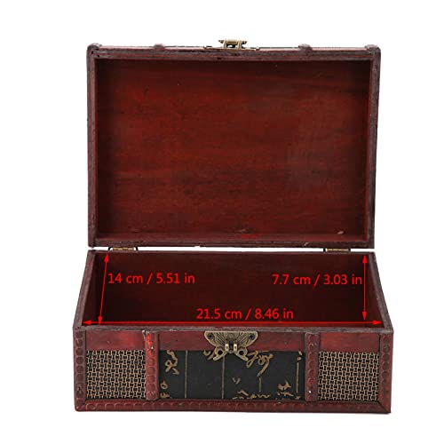 Retro Vintage Houten Opbergbox Boek Vintage Houten Sieraden Organizer Decoratieve Organisator Vintage sieraden Treasure Chest Kleine Decoratieve Treasure Chest (Chinese stijl met slot) 5