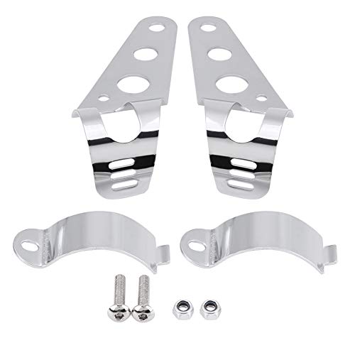 Vork Koplamp Montage Bracket, 35-43mm Motorfiets Koplamp Bracket Vork Buis Clamp Kit voor Chopper Cafe Racer(Chrome)