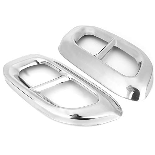 2Scs stalen uitlaatbuis Cover Trims Premium Pipe Uitlaatdelen Cover Rear Bumper Cilinder Decorate Cover voor Mercedes- GLC GLE GLS W167 X253 X167 2020, Zilver - Yuecoom 3