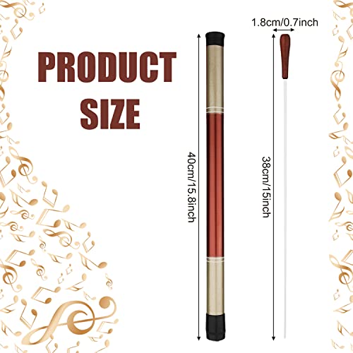 Dirigent Stick with Stick Case, 38cm Long Concert Stick Orchestra Stick Music Conducting Rod with Rosewood Handle for Orchestra Concert Band Music Performance