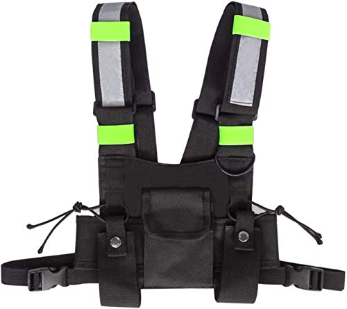Universal Radio Chest Harness Rig - Prepack Pouch Holster Vest Rig Chest Bag draagtas voor Two Way Radio Walkie Talkie, Green, Holster Case, groen, Holster Case