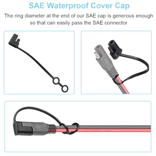 SAE Polishing Adapter, SAE naar SAE Plug Adapter, Kabelplug, Quick Release voor SAE Extension Cable, Solar Panel, Auto, Motorfiets, Caravan, Pack van 6 4