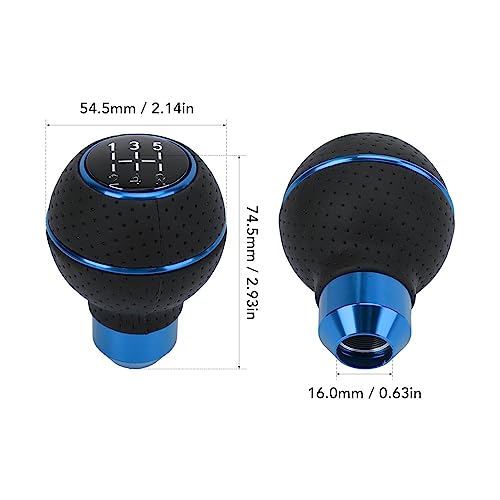 Gear Shift Head, Shift Knob 5 Gears M8 M10 M11 M12 Universal Aluminium Auto Handmatig Gear Shift Knob (Blue) 5