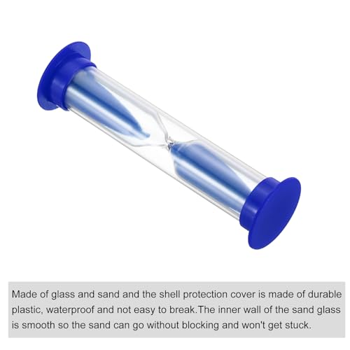 1 Minute Zandtimer, 6 stuks Klein Uurglas met Plastic Cover, Countdown Timer, Zand, Glas voor Games, Keuken, Partij, Promotie, Ambachten, Decoratie, Blauw 3