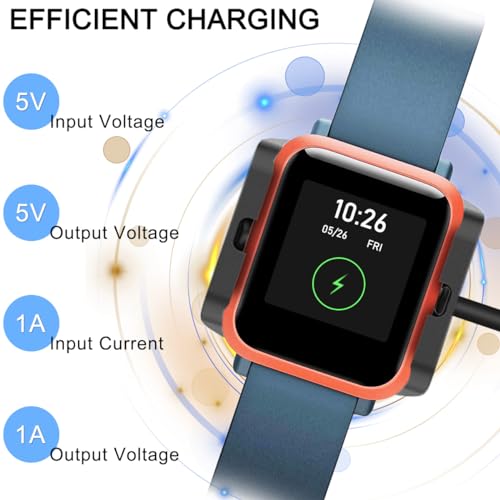 Oplader Compatibel met Xiaomi Huami Amazfit Bip S/1S/A1805/A1916 Smart Watch, USB Opladen Kabel Cradle Dock vervangingskabel 100 cm horloge accessoires 5