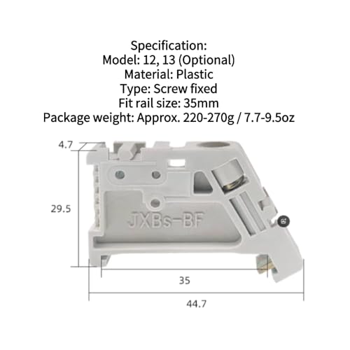DIN Rail Stopper, 50st 35mm Din Rail Terminal Stopper Bolted Down Plastic Materiaal voor 35mm DIN Rail, Ground Circuit Terminal Blocks (Model 13) 5