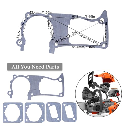 Crankcase Cilinder Uitlaat pakkingen Set voor Husqvarna 340 345 346XP 350 353 Jonsered CS 2141 2145 2150 2152 2153 Kettingzaag
