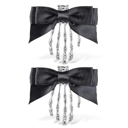 2 stukken skelet klauwen haarspeld schedel hand Bows haarspeld Punk Rock Horror haarspeld voor Halloween kostuums Halloween haar accessoires