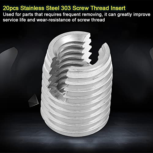 20st Roestvrij staal SUS303 Zelftappende gesleufde draad M8 x 15mm invoegen 4