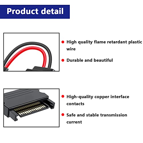 4 st 15 Pin Man naar SATA 6 Pin Vrouwelijke Slimline SATA Power Cable voor Slimline SATA harde schijven 12" 4