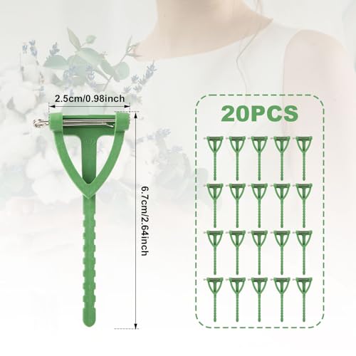 20 Pc Corsage Pins voor mannen, T-Shaped Corsage Pin Plastic Safety Clip Flower Brooch Corsage Supplies voor DIY bruiloft Decoratie Bruidegom Essentials Accessoires