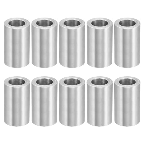 M10 Aluminium Spacers, 10Pcs Metaal Spacer Aluminium 10,2mm ID x 16mm OD x 27mm L Aluminium Spacer Schroef Standoff Ronde voor 3/8" M10 Schroefbout