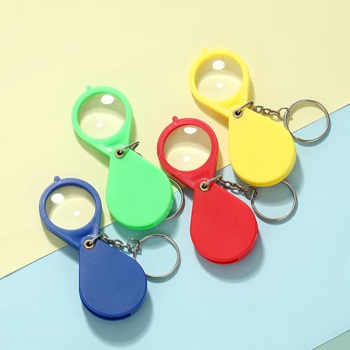 Toetsenbord met opvouwbare toetsen, zak vergrootglas, 10 modus, kleine sleutelhanger, handinhoud voor het lezen, munten, ambachtelijke reizen, vergrootglas, vergrootglas, vergrootglas, vergrootglas (rood) (blauw) 5