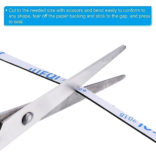 5M waterdichte Foam Tape, 2 Rolls 5mm breed 1mm dikke enkele zijde Weerstripping Deur Seal Tape voor Windows Deur isolatie, zwart 5