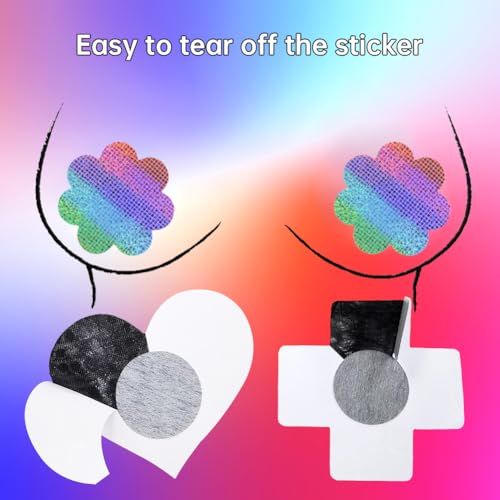 Tepels Cover Zelfklevend Grappig Gepersonaliseerd Sexy Satijn Onzichtbare Borst Bloemen Tepels Stickers 4 paar 4