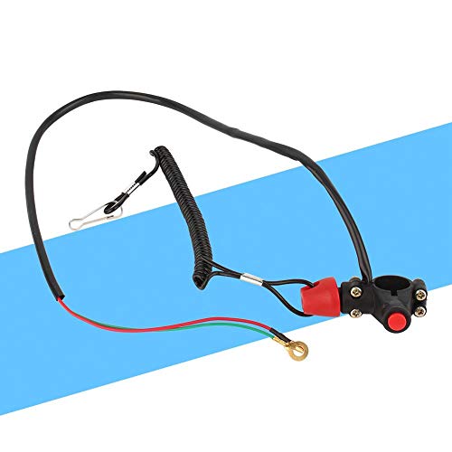 Universele Boot Outboard Stop Switch Veiligheid Tether Lanyard 12V 2-banden Motorfiets Motor Aan Uitschakelaar ATV Quad Dirt Bike Handlebar Mount Tether Automotive Switches, Kleur: wit 5