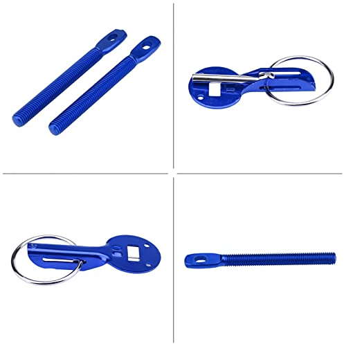 Racing Hood Pins, Universal Bonnet Pins Kit voor Auto Aluminium Latch Vangst Pin Key Locking Kit voor Racing Sport Car (Blauw) 5