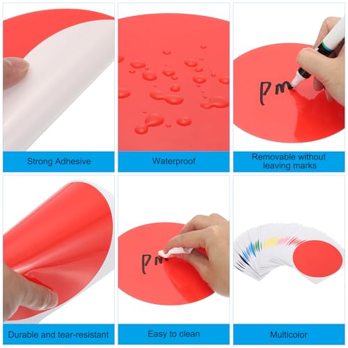 6 inch vloerstickers klaslokaal decor, 42 stuks zelfklevende stiften markers droog wissen cirkels voor elementaire kleuterschool eersteklas geleerden, wit 3