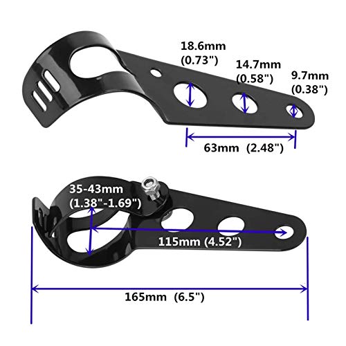 Motorfiets Koplamp Raket, motorfiets Universeel 35mm-43mm Koplamp Raket vork Koplamp houder Koplamp Raket 5