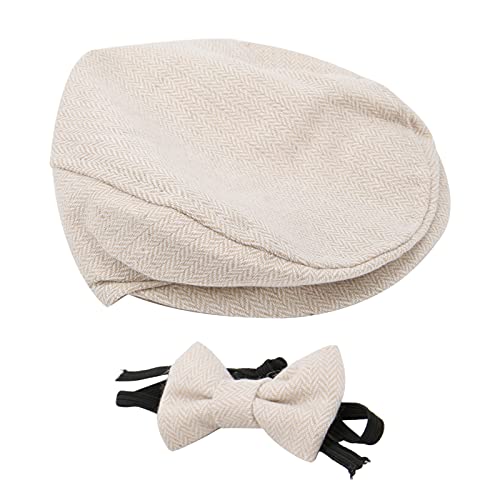 Baby Fotografie Props Flat Cap Monthly Boy Photo Shooting Outfits Baby Flat Cap Gentleman Hat Bowtie (#6)