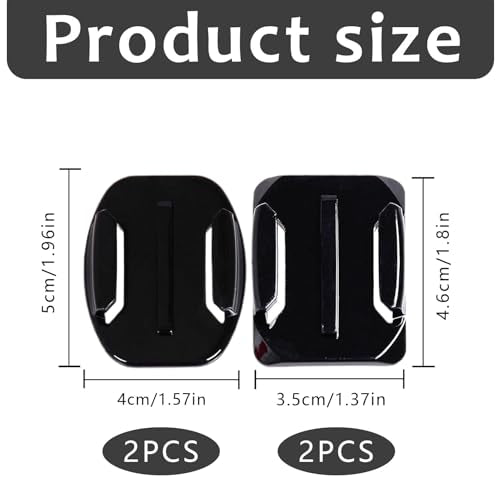 Verpakking van 4 lijmhouders, helmhouder, Go Pro helmhouder, vaste basis met 4 kleefkussens voor actiecamera, Go Pro 3, 3, 4, 5, 6, 7, 8, 9, 10, 11, 12, Verbindt met Kayak Car Surfplanken (2