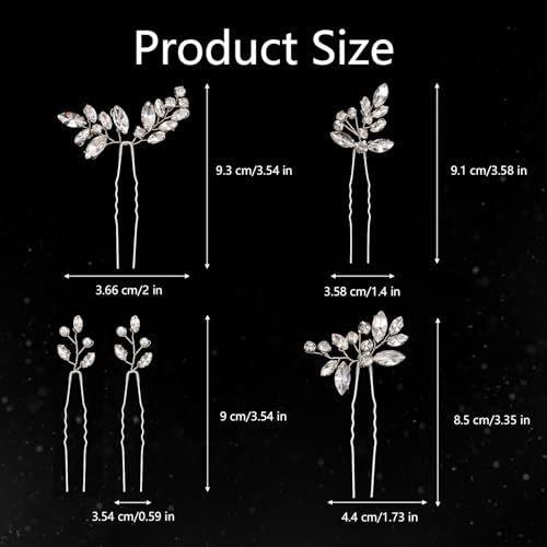 5 st bruiloft Rhinestone haarspelden, Crystal bruid haar accessoires zilveren bloem parel haar sieraden Franse bruids haar clips voor vrouwen meisjes updo verjaardag bruidsmeisjes 4