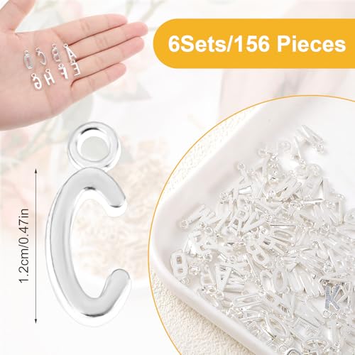 156pcs/6 Sets Letter-A-Z Charms, Mini Capital A-Z Hangers voor armband, ketting, zinklegering, Alfabet Charm, Gold Letter Hangers, Hypoallergeen, voor sieraden maken 3