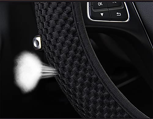 3-in-1 Universele autostuurwielhoes 37-38 cm Niet Slip ademend Rooster Stof Zomer Stuurwiel Hoes Stuurwiel Bescherming voor Vrachtwagen Auto Accessoires Roze 5