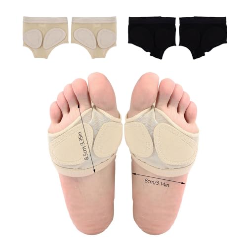 2 paar buikvoet strings lyrische schoenen sokken, anti-slip voet strings voor dans, buik Dans Toe Pad Bescherming Sokken, Comfortabel en elastisch, voor Jazz Ballet Modern Contemporary, Yoga, Gym(M)