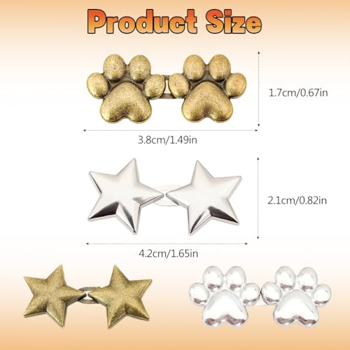 8 paar broek clips, geen naaien nodig knoop jeans clip-on ster taille klauw vorm afneembare jeans aanpassing voor losse jeans broek rokken 5