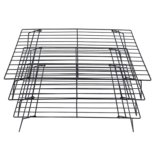 3 Tier Bakken Koelrek 13" Iron Nonstick Checkered Bakrek voor koken drogen roosteren Dessert Koffie Shop Cookie Brood Cake