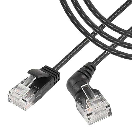 360°Rotation CAT6A Ethernet Kabel, Recht naar rechts hoek, High Speed 10Gbps 500Mhz Network Cord, Soft Nylon Net LAN, Super Light Cord, UTP afgeschermd Twisted Pair voor PC, Router