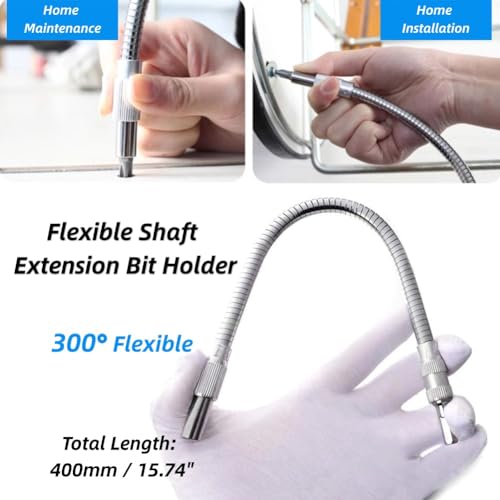 1pc 1/4 Arbre de Forage Magnetique Extension Arbre de Forage Flexibele Lien Pour Tournevis Électronique(400mm)