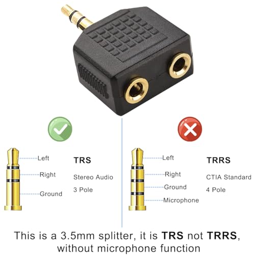 10 stuks 3,5mm hoofdtelefoon Y Splitter 1 man tot 2 vrouw, 3,5mm 1/8 inch Man tot Dual Female Stereo Jack Adapter Converter, voor mediaspelers en audioapparaten met 3,5 mm Jack 3