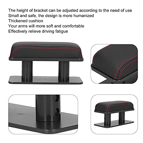 Universele Car Armrest elleboog ondersteuning verstelbare hoogte non-slip met dubbele Comfort auto deur armsteun pad(Zwarte rode rand) 4