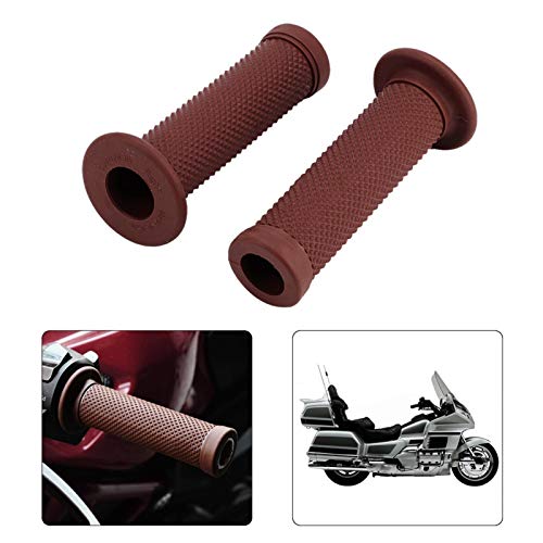 2st 22mm Universal Vintage Motorfiets Handvat Grips Star Decoration Handlebar Ends (Brown) 5